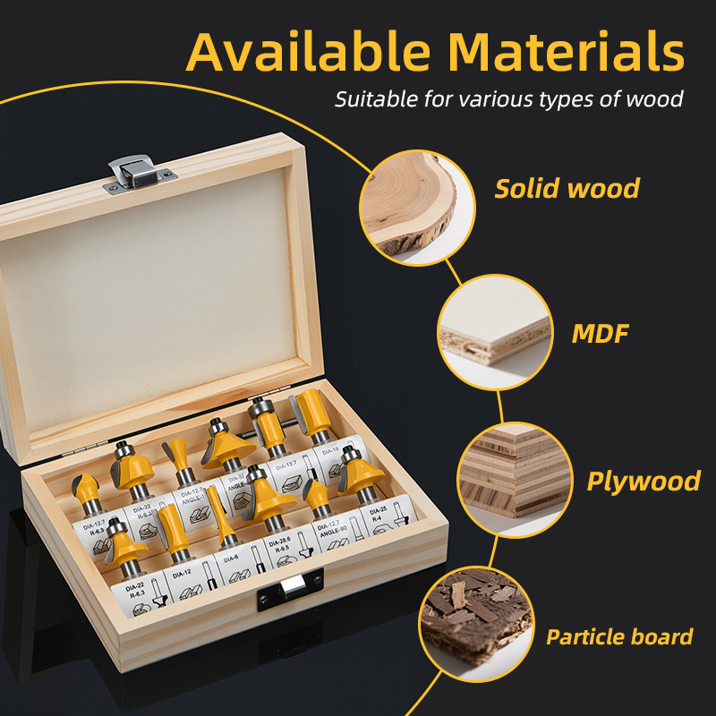 Router bits set 12 pcs